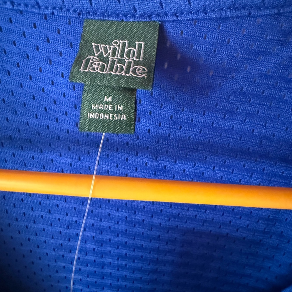 Wild Fable Blue Mesh V-Neck Top - Picture 3 of 5